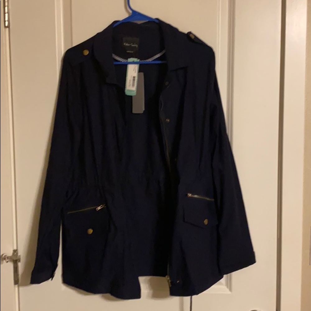 Eden Society Navy Cargo Jacket Large NWT